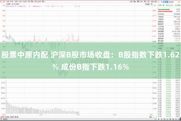 股票中原内配 沪深B股市场收盘：B股指数下跌1.62% 成份B指下跌1.16%